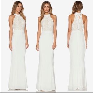 Jarlo Tan Ivory Maxi Dress / Bridesmaid Dress / Wedding Dress